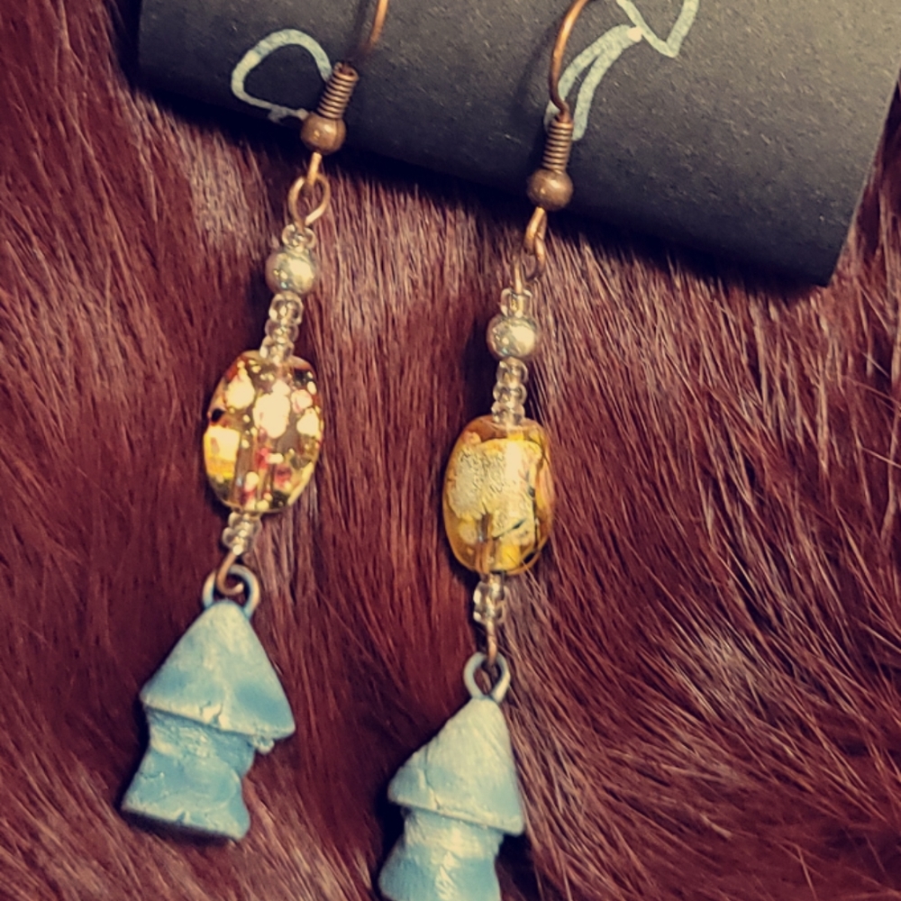 Handcrafted Clay Mushroom Earrings!